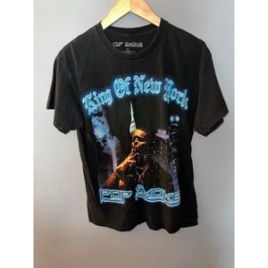 Pop Smoke King Of New York Graphic T-Shirt Mens Medium Black Rap Tee Official